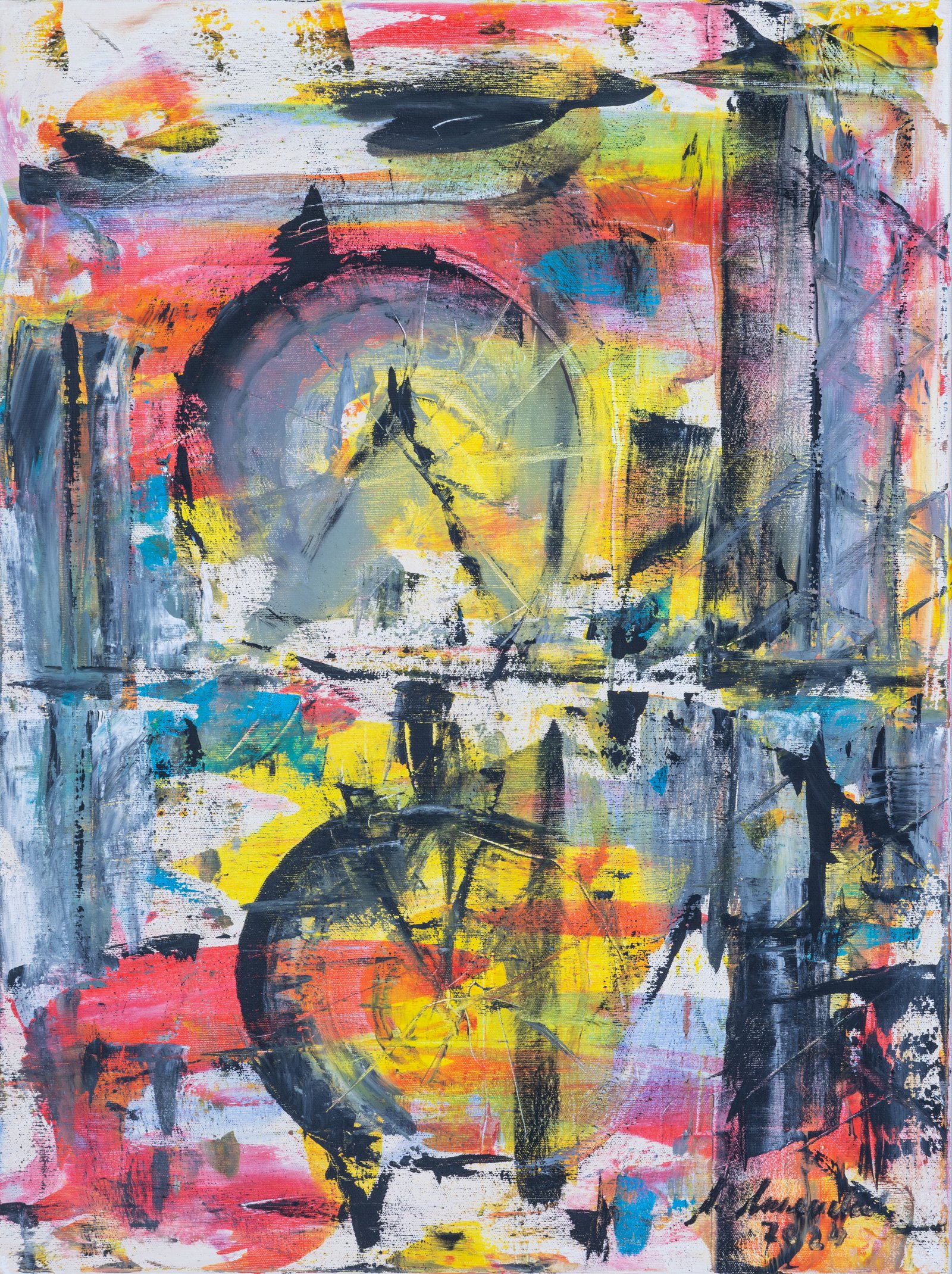 23002 Riesenrad – Acryl Mischtechnik, 60 × 80 cm