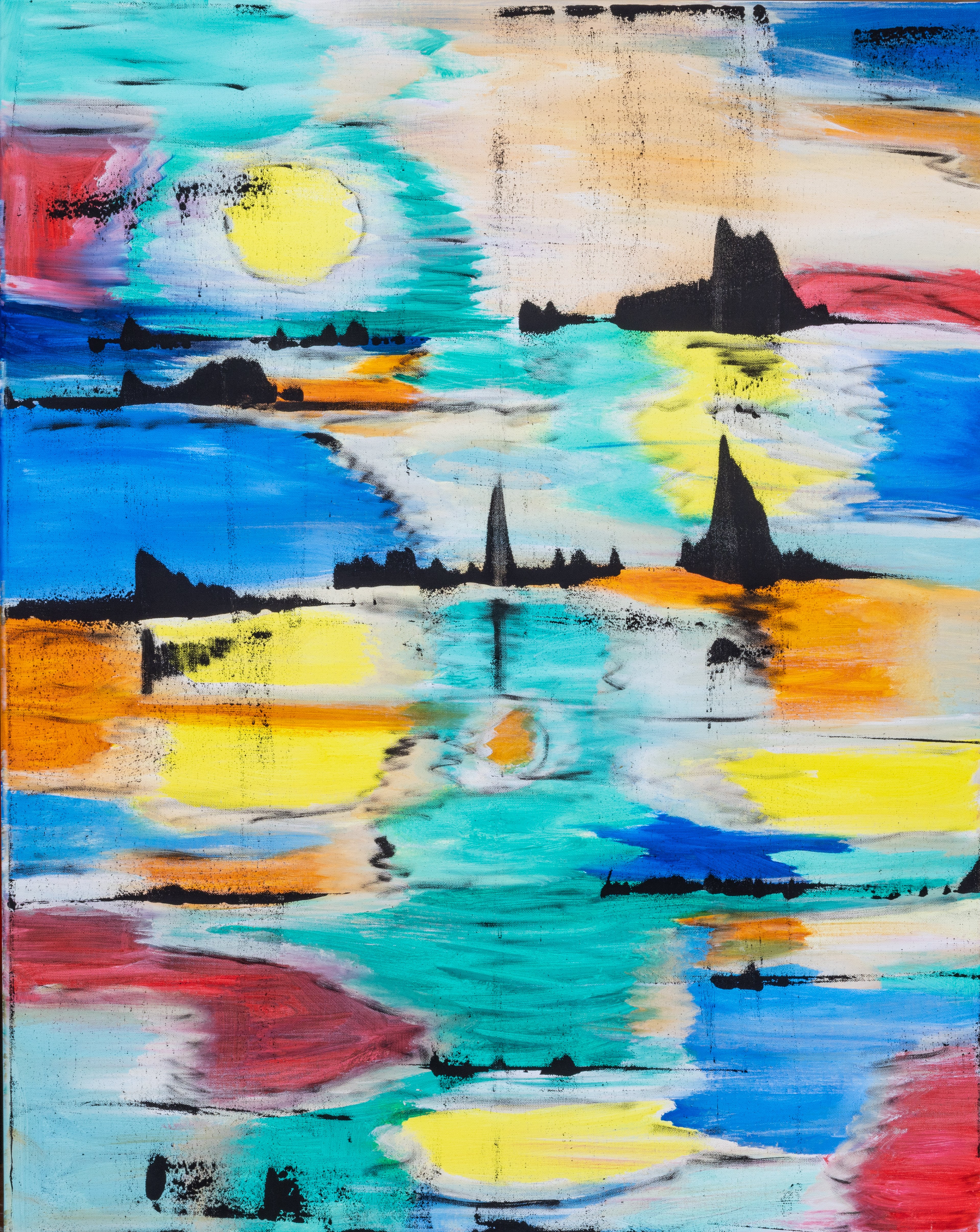 24006 – Ohne Titel, Acryl Abstrakt, 80 × 100 cm
