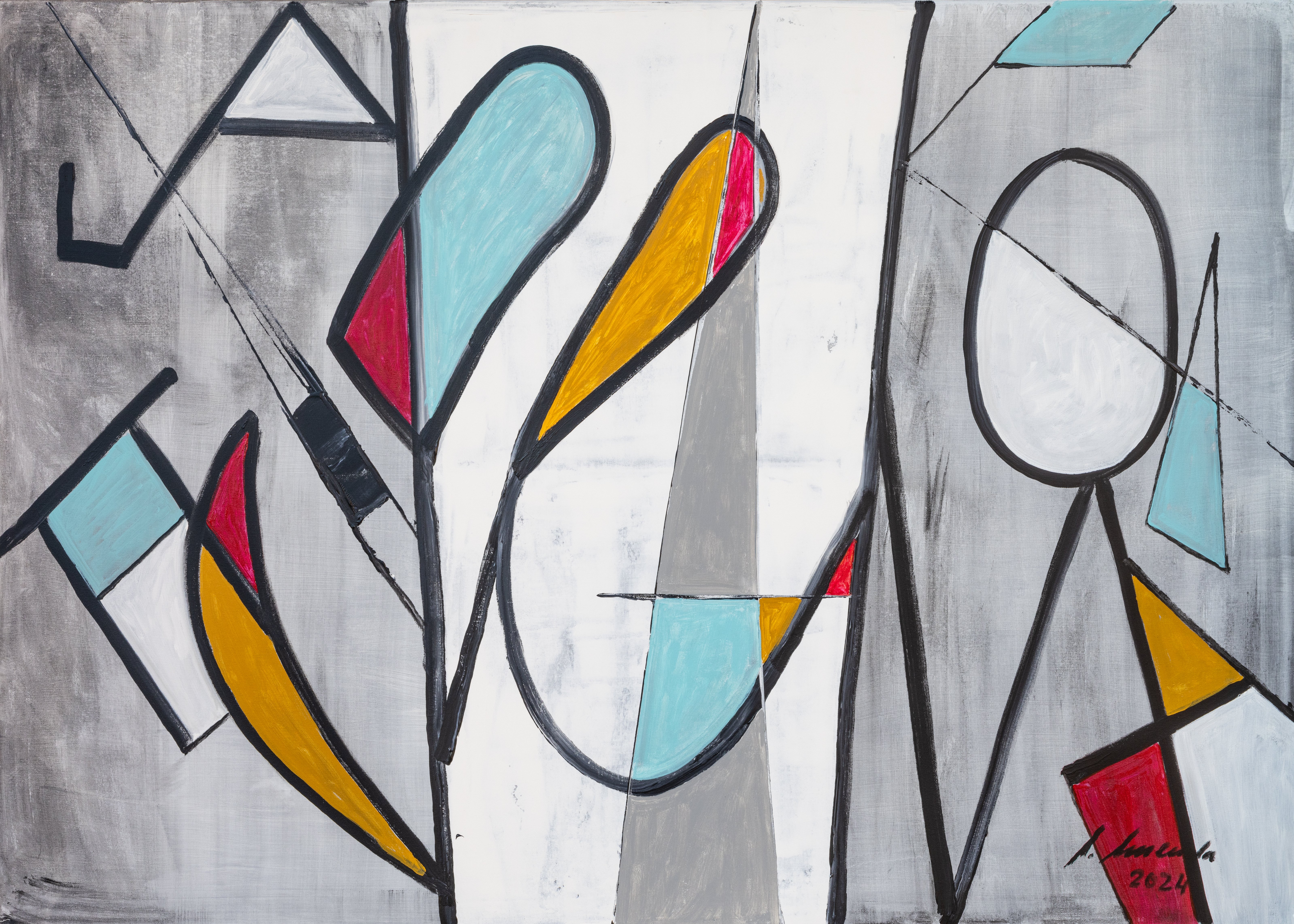 24030 – Ohne Titel, Acryl Abstrakt, 140 × 100 cm