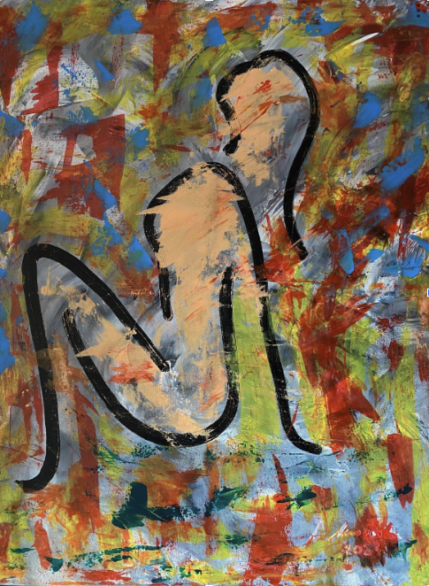 25002 – Nackt, Acryl Abstrakt, 80 × 100 cm