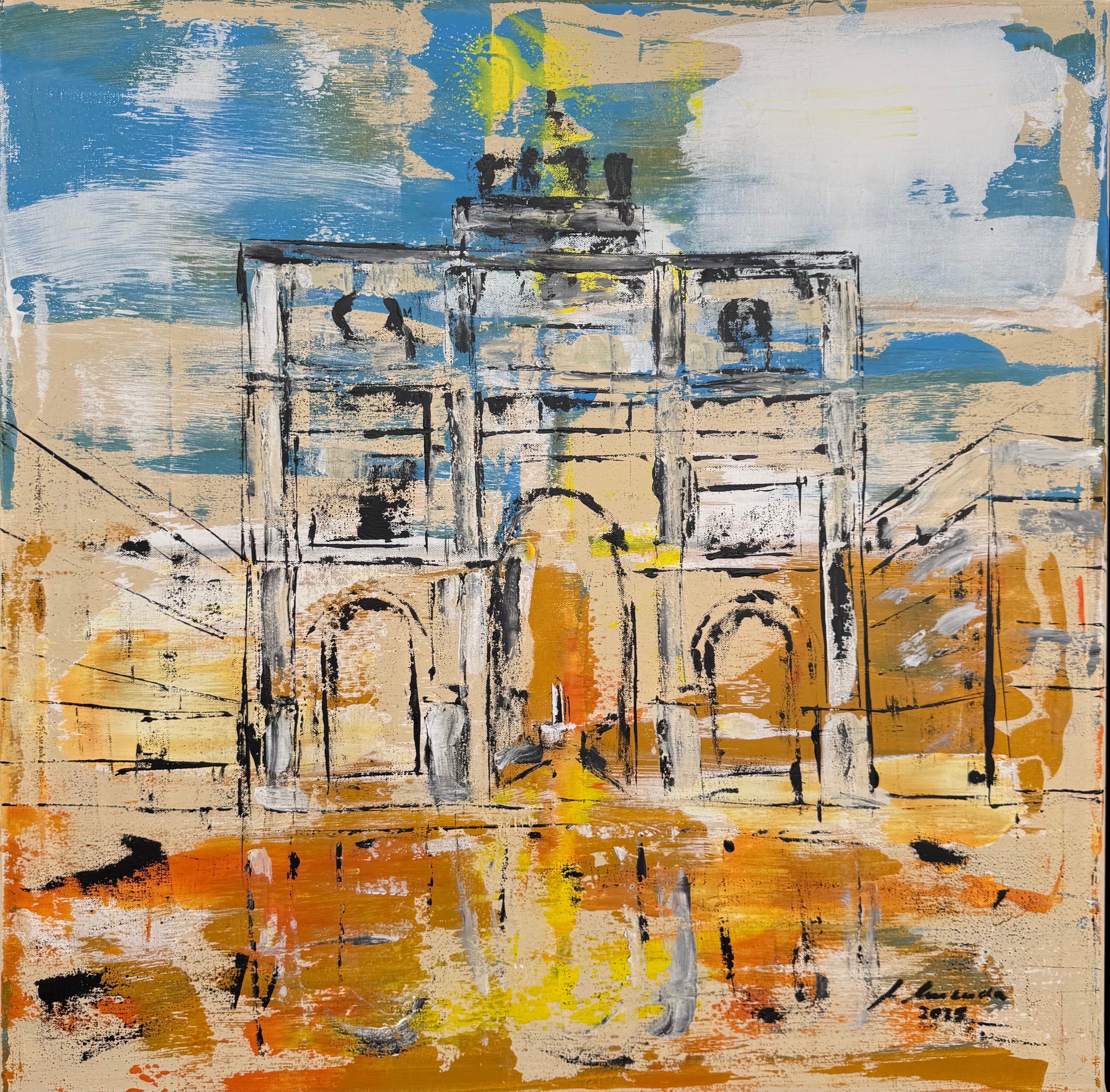 25019 – Siegestor, Acryl Abstrakt, 80 × 80 cm