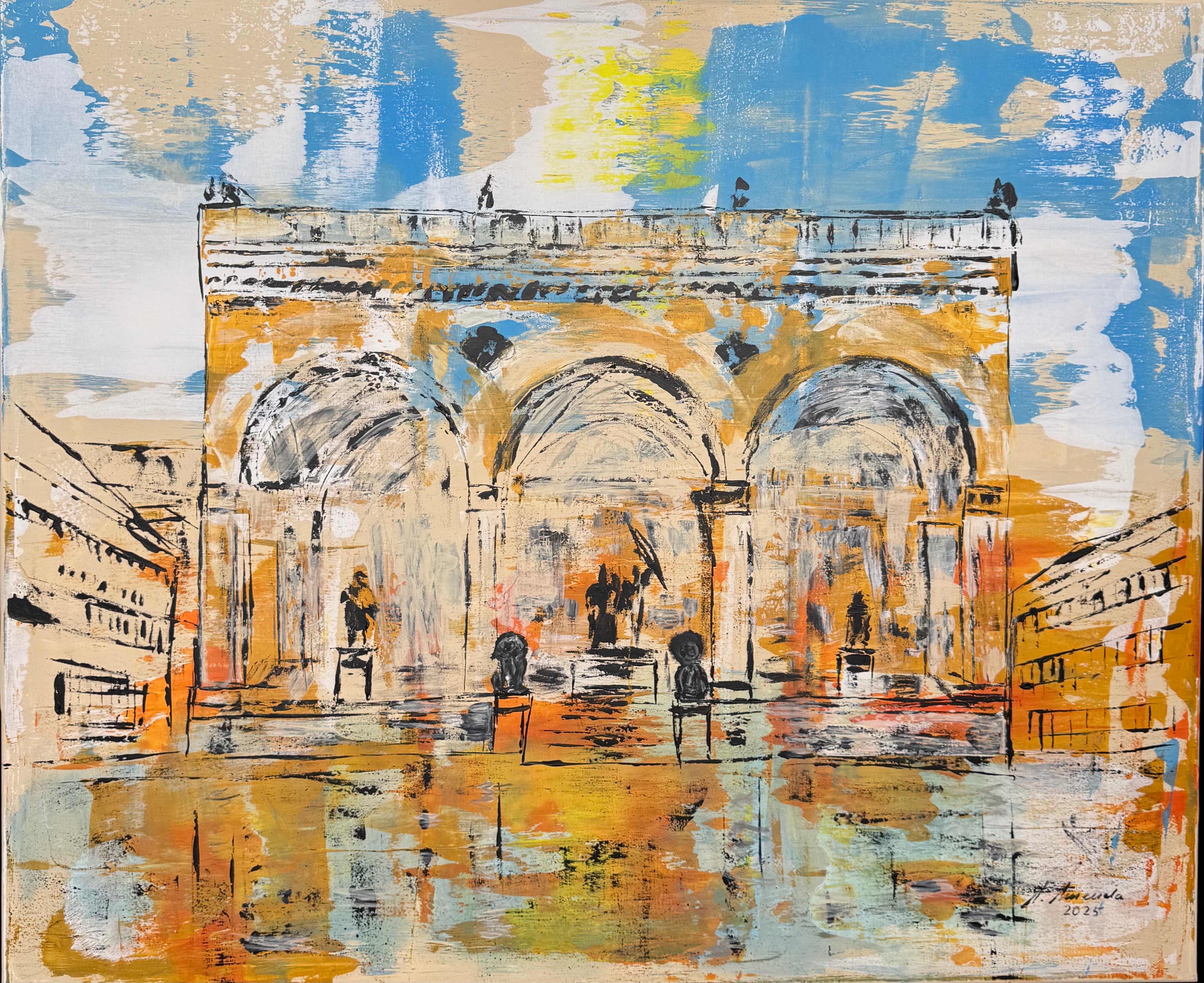 25020 – Feldherrnhalle, Acryl Abstrakt, 100 × 120 cm