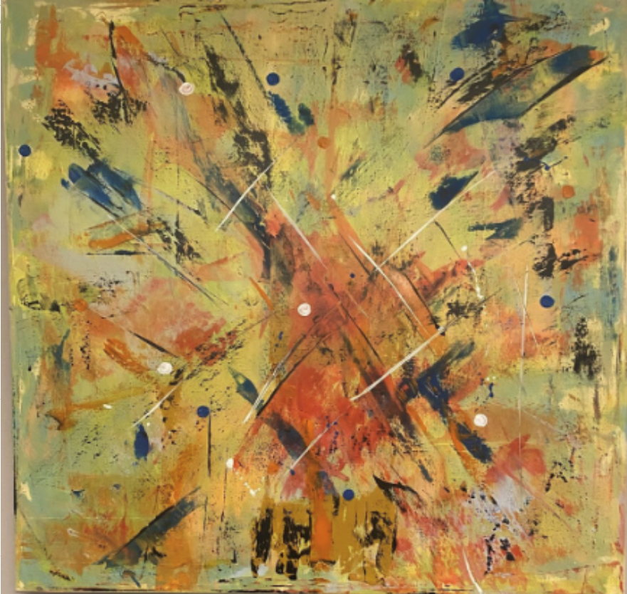 25033 – Farbfantasien 7, Acryl Abstrakt, 100 × 100 cm