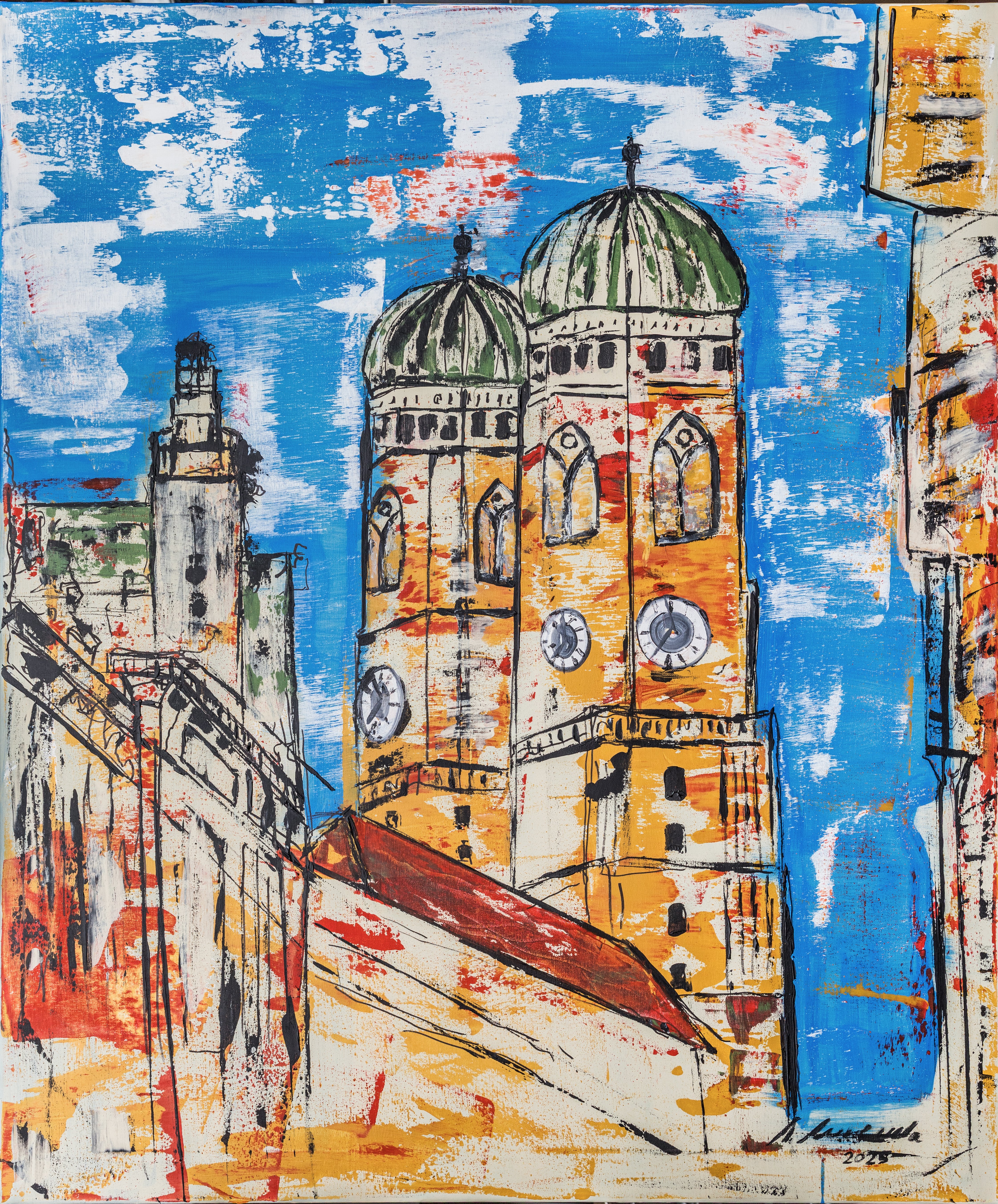 25055 – Frauenkirche München, Acryl, 120 × 100 cm