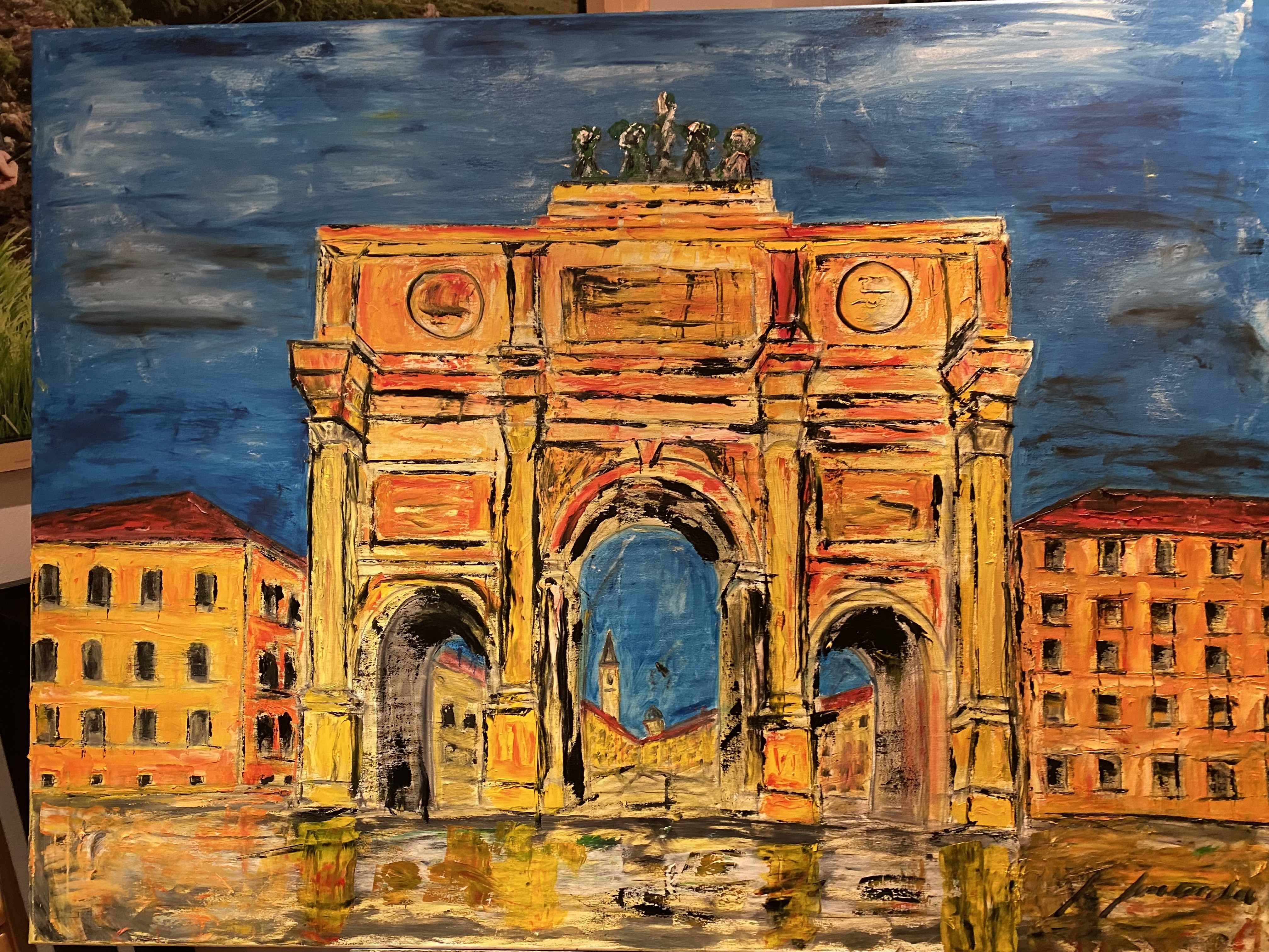 Öl auf Leinwand Siegestor 05